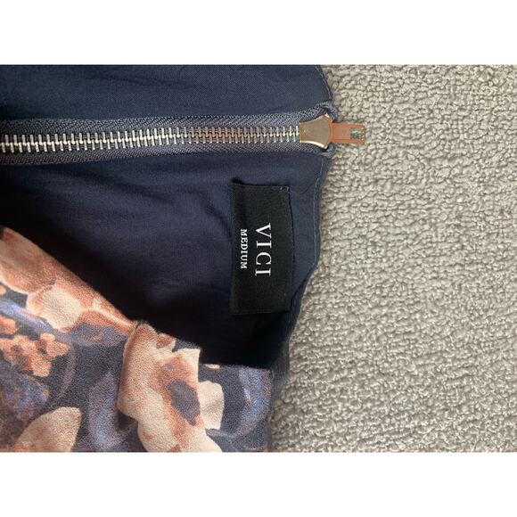 Vici Mini Dress Floral Gray Pink Wedding Guest Event Special Occasion Sz Medium - Picture 9 of 11